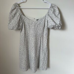 Forever21 Mini Dress With Puff Sleeves, Dalmation Print | Size Small